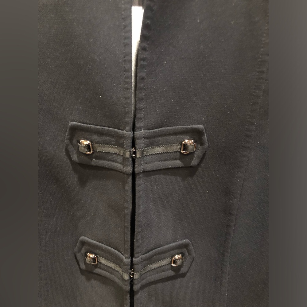 Tahari Black Military Blazer Jacket Mandarin Collar Toggle Career Workwear Sz 6 - Picture 5 of 13